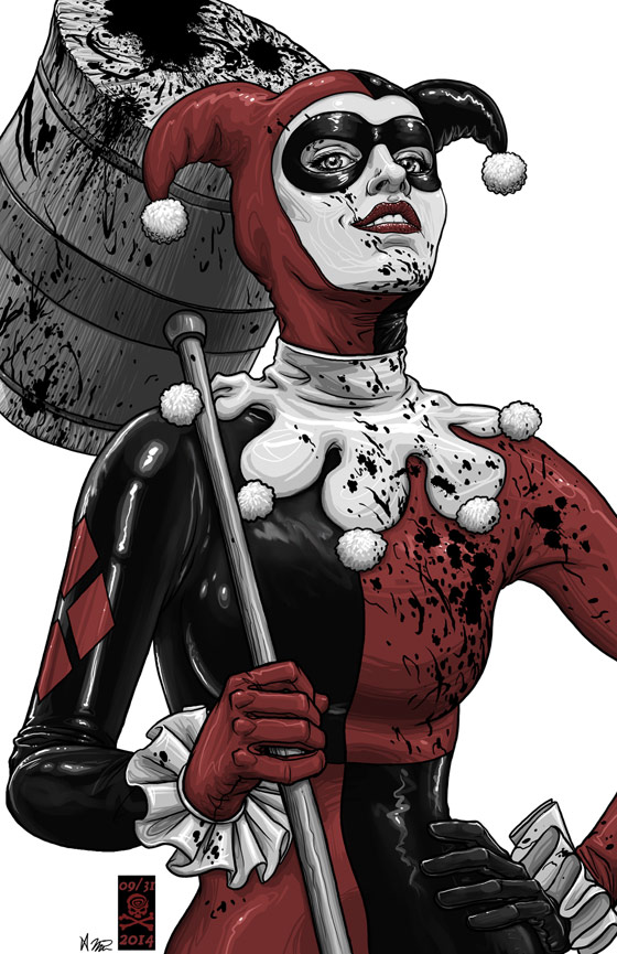 Harley-Quinn-DC-comics-bloody-comic-art-