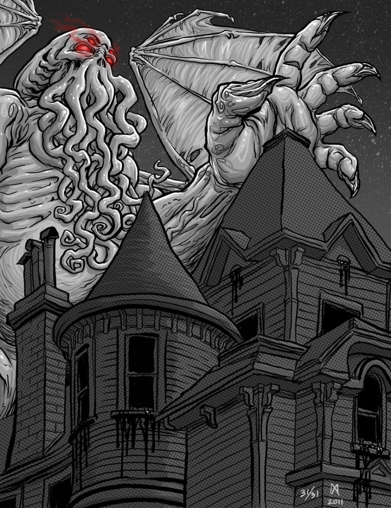 Cthulhu mage Call of art H. P. eldritch house